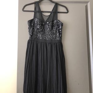 Black sequin and mesh fancy tank dress